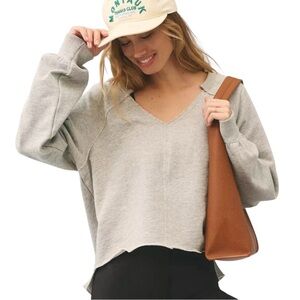 Anthropologie Pilcro Reworked Popover Sweatshirt Gray S
